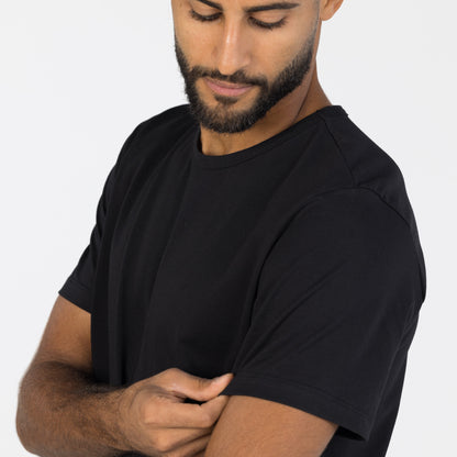 premium black crew neck tee